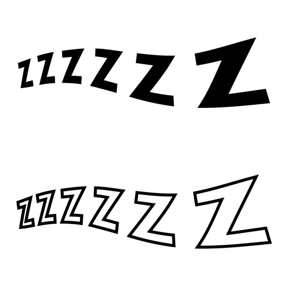 zzz vector icono colocar. dormir ilustración firmar recopilación. descanso símbolo.