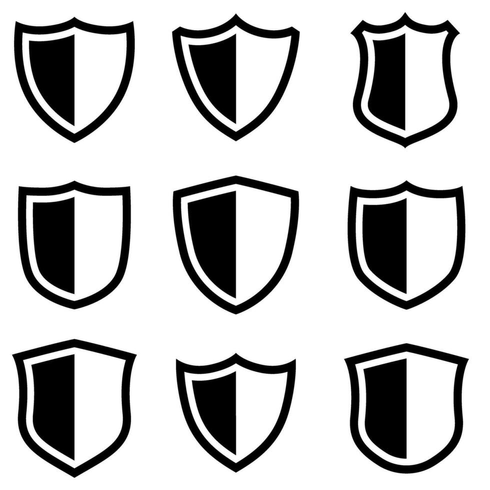 Shield icon vector set. protection illustration sign collection. armor symbol.