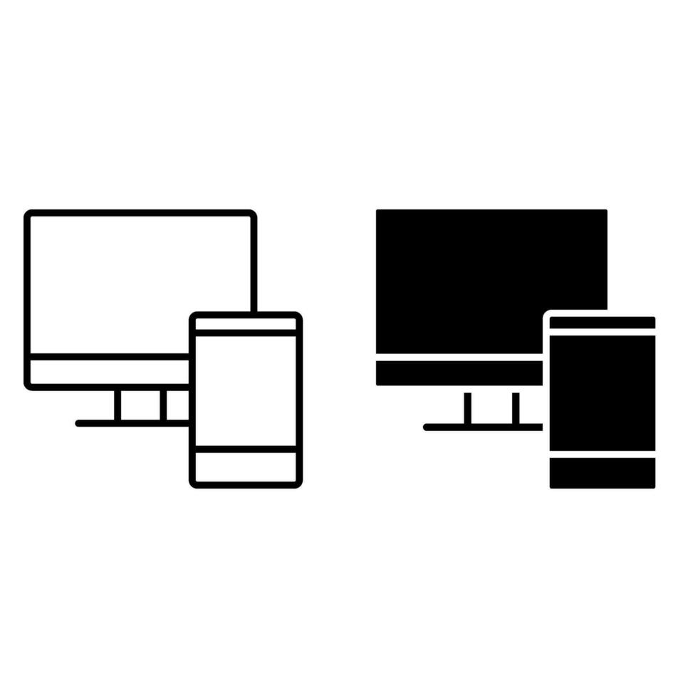 Smart devices icons vector set. gadgets illustration sign collection. computer equipment and electronics symbols.