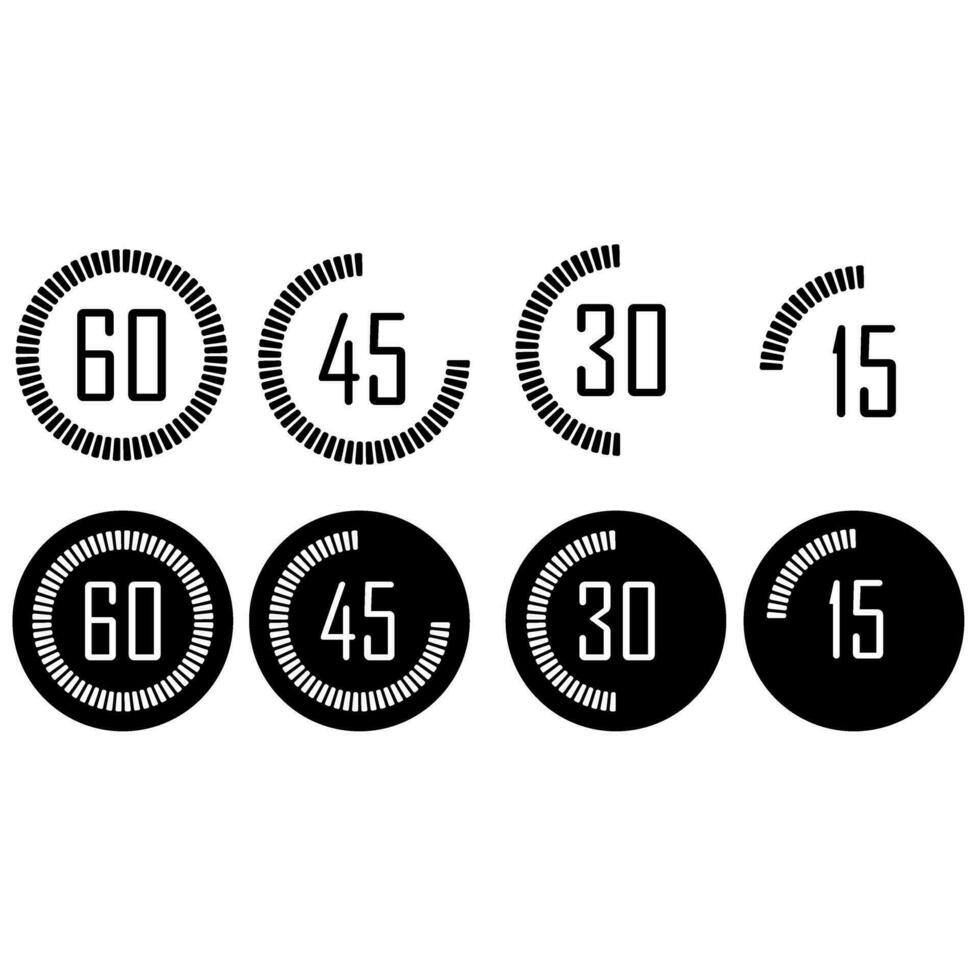 Countdown icon vector set. Passage of time illustration sign collection. Clock symbol.