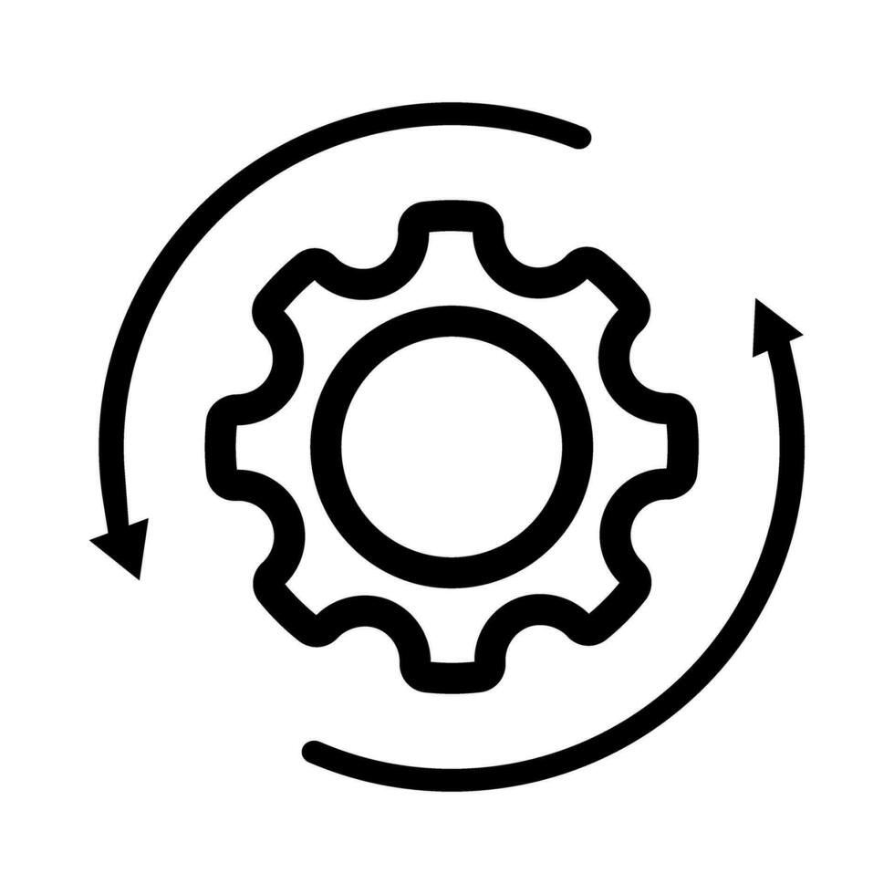 Workflow icon vector. Gear cog wheel with arrows illustration sign. business concept symbol. vector