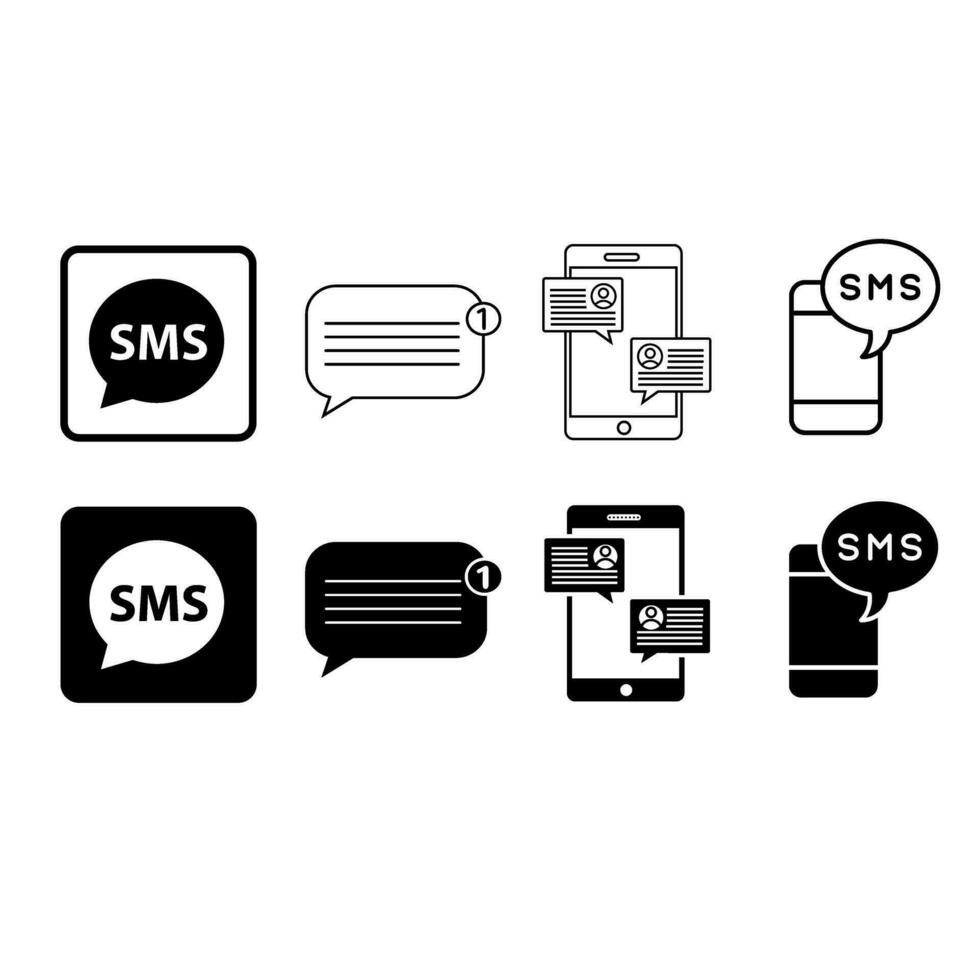 SMS icon vector set. message illustration sign collection. chat symbol.