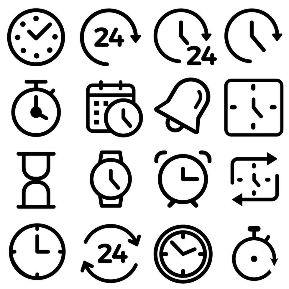 Time icon vector set. clock illustration sign collection. watch symbol.