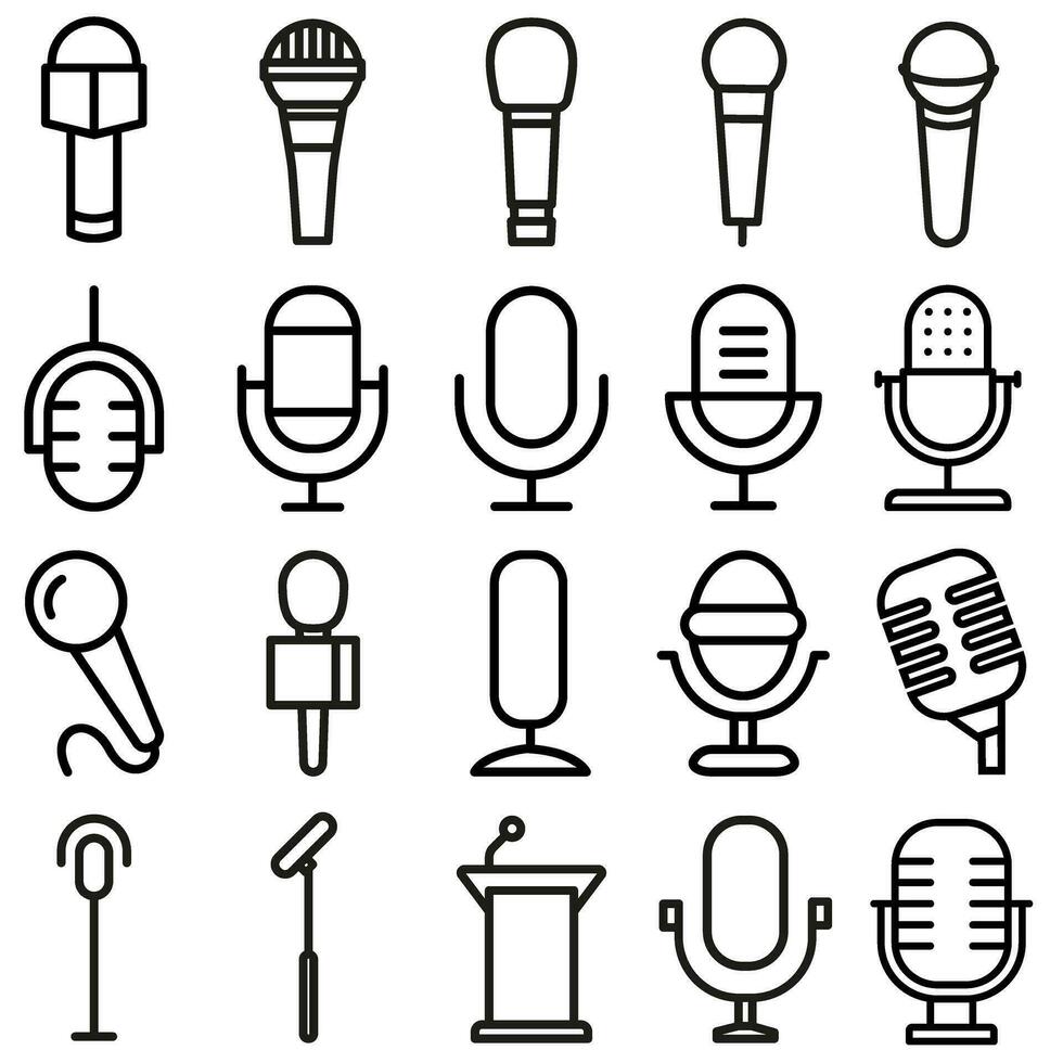 Microphone icon vector set. Mic illustration sign collection. Karaoke symbol.