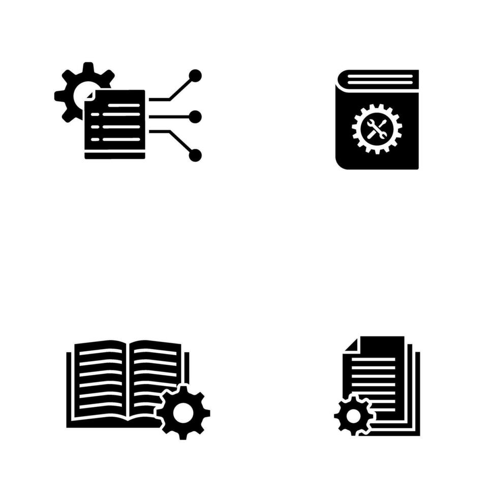 Document vector icon set. technical documentation illustration sign collection. manual symbol.