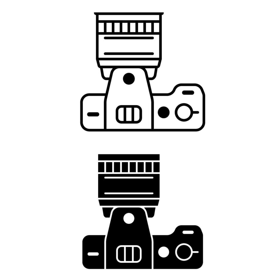 Photo camera icon vector set. Photography studio illustration sign collection. film symbol.