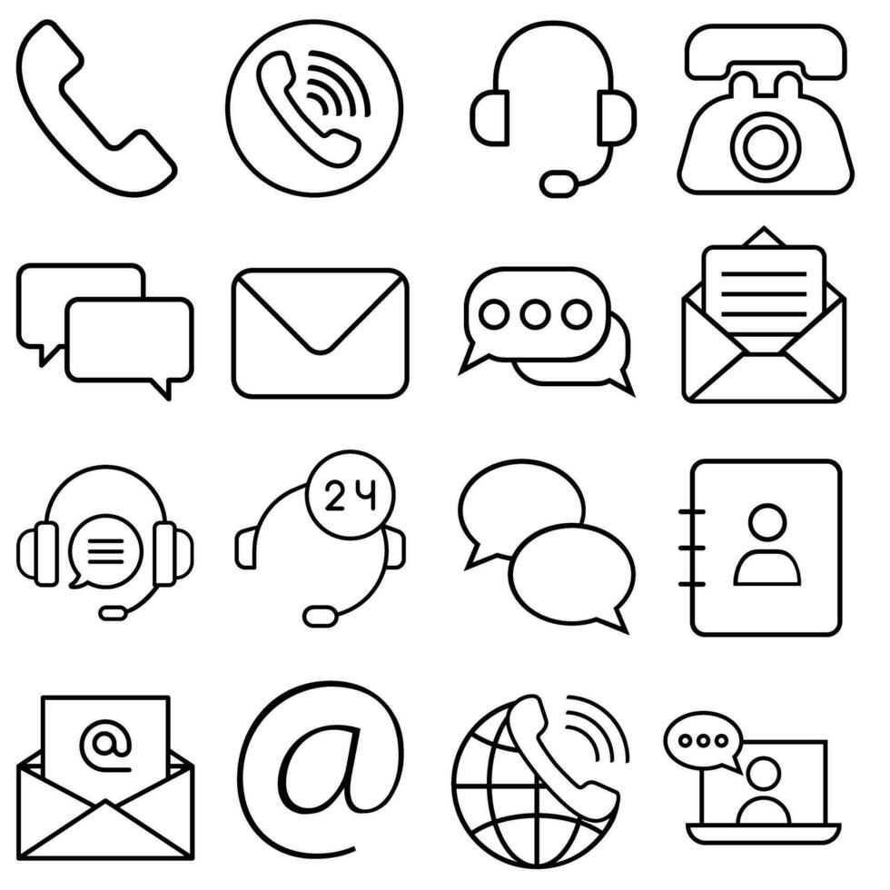 Contact icon vector set.technical support illustration sign collection. message symbol.