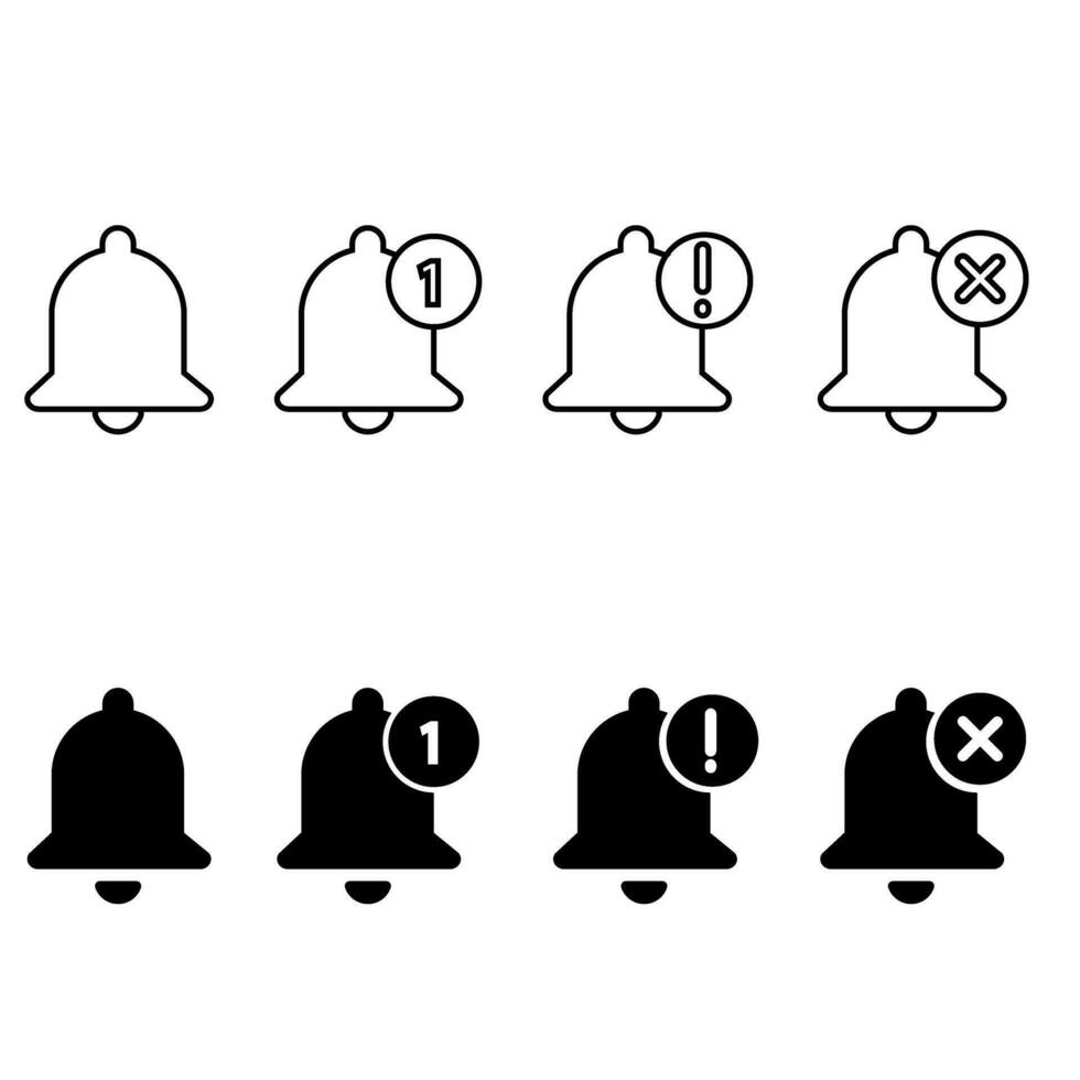 Notification icon vector set. reminder illustration sign collection. bell symbol.