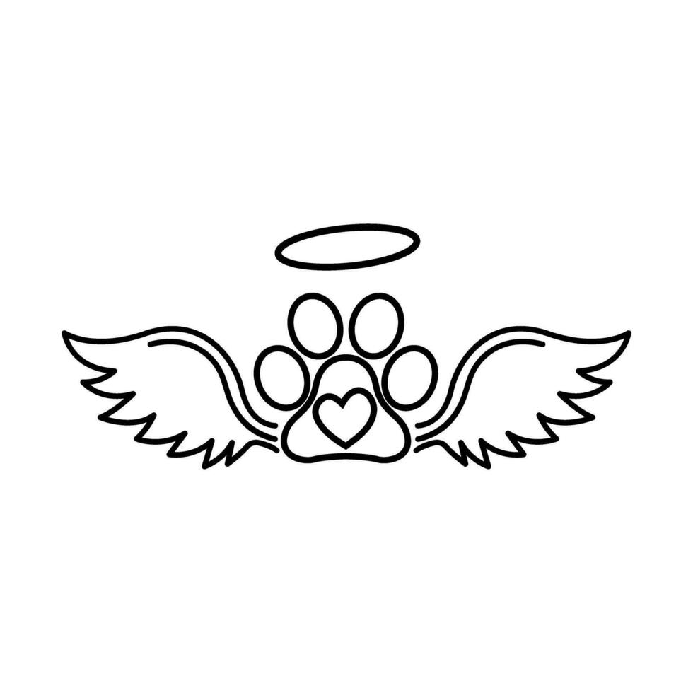 perro con alas icono vector. ángel ilustración signo. alas símbolo. vector