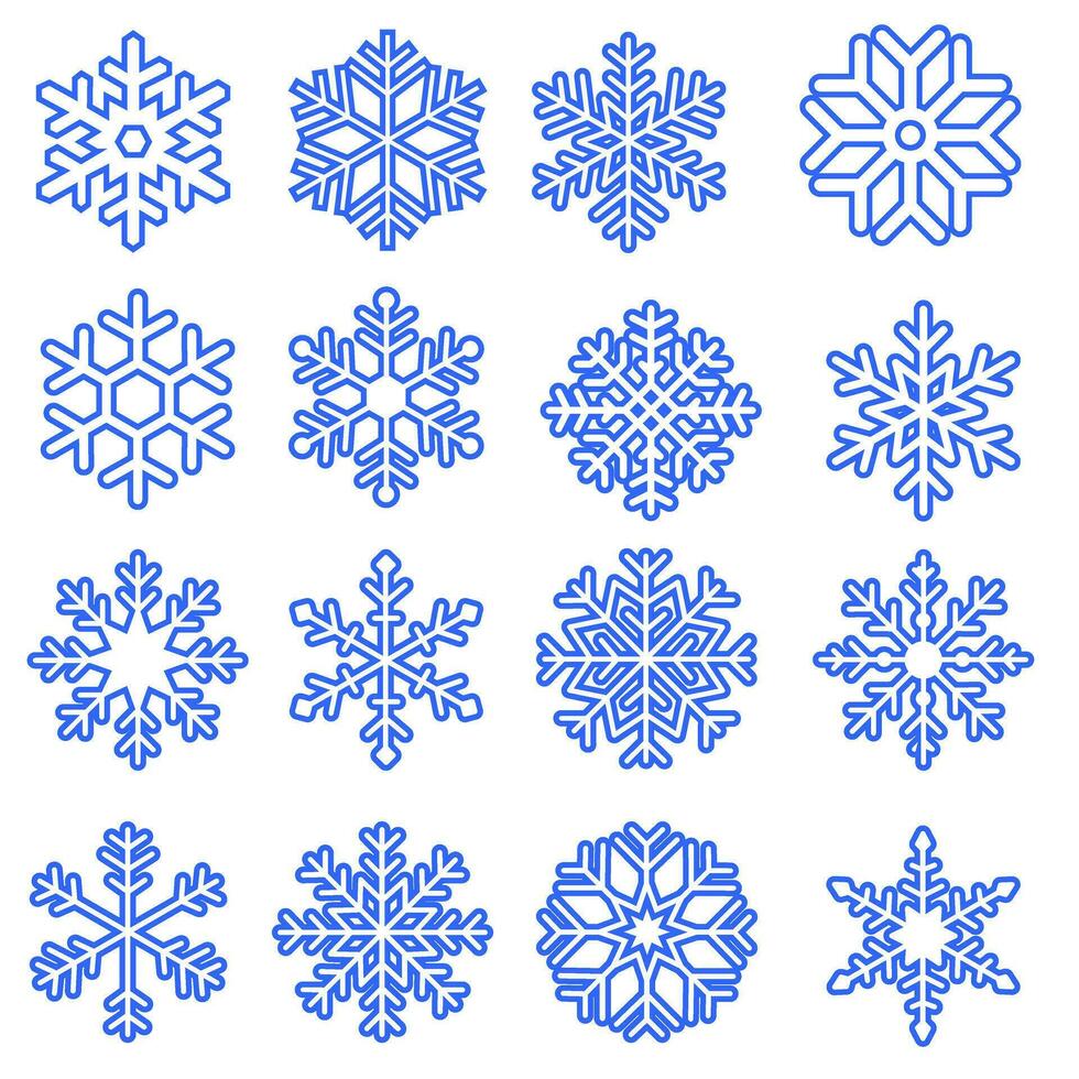 copo de nieve icono vector colocar. invierno ilustración firmar recopilación. nieve símbolo o logo.