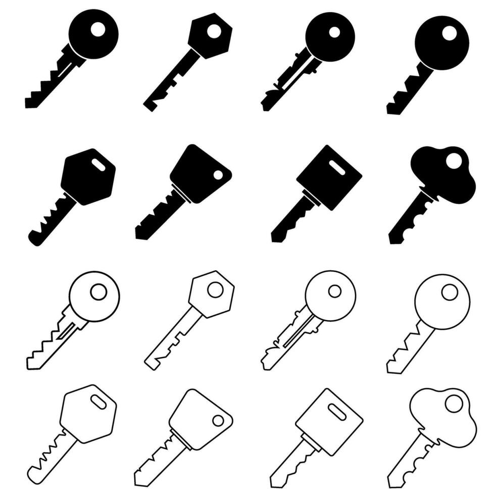 Key icon Vector set. access illustration sign collection. close symbol.