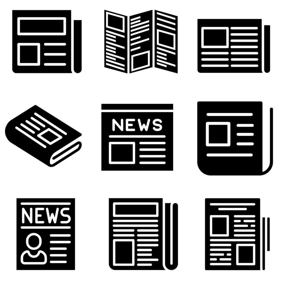 Newspaper vector icon set. news illustration sign collection. press symbol.