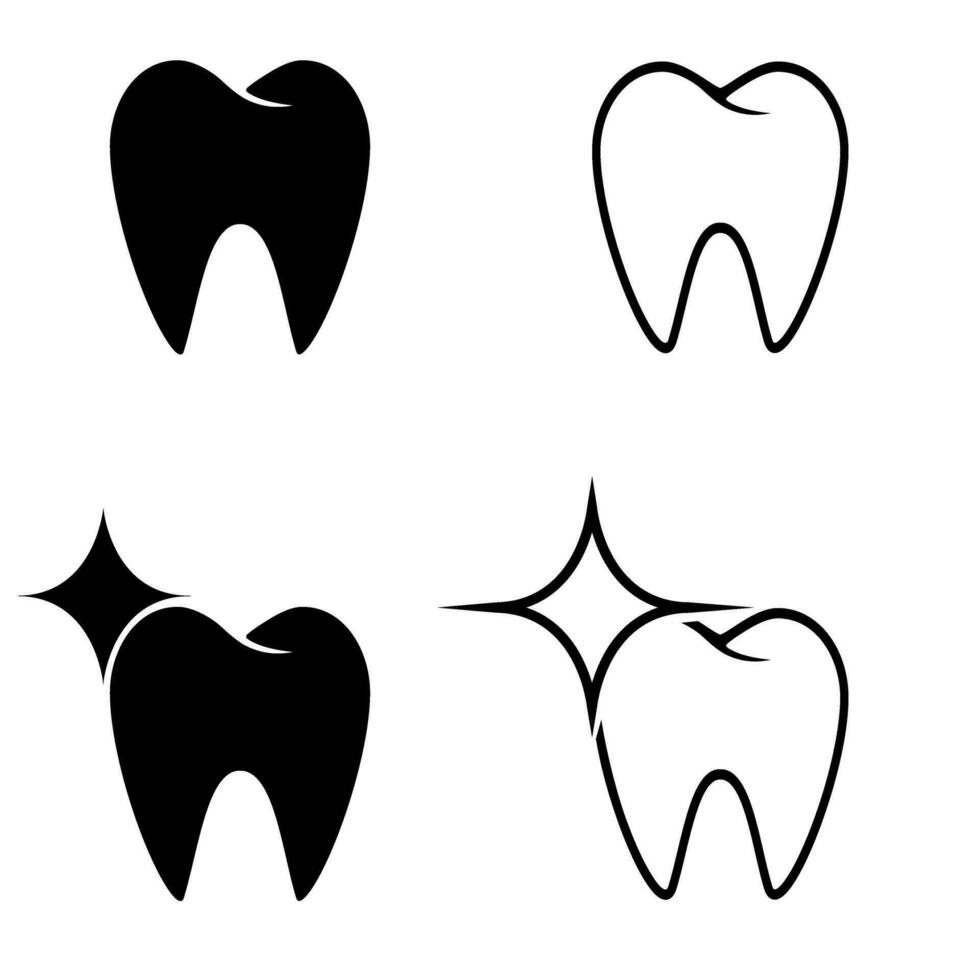 diente vector icono colocar. dentista ilustración firmar recopilación.