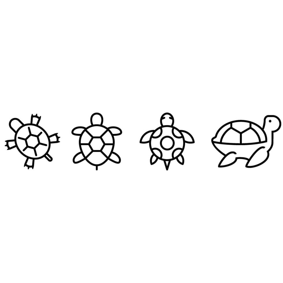 Turtle icon vector set. animal illustration sign collection. aquatic symbol.