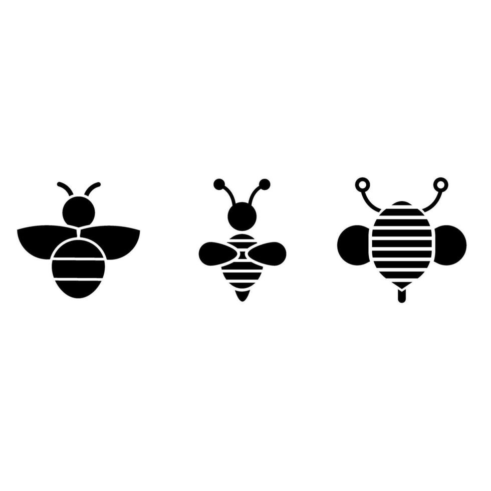 Bee icon vector set. honey illustration sign collection. honeybee symbol.