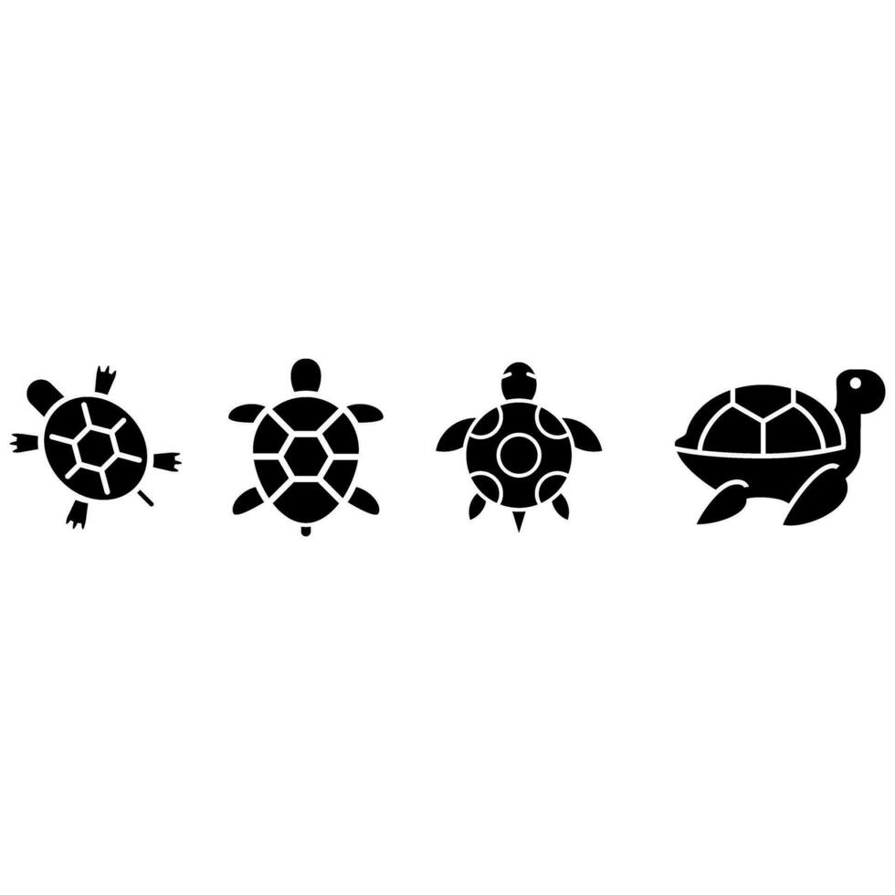 Turtle icon vector set. animal illustration sign collection. aquatic symbol.