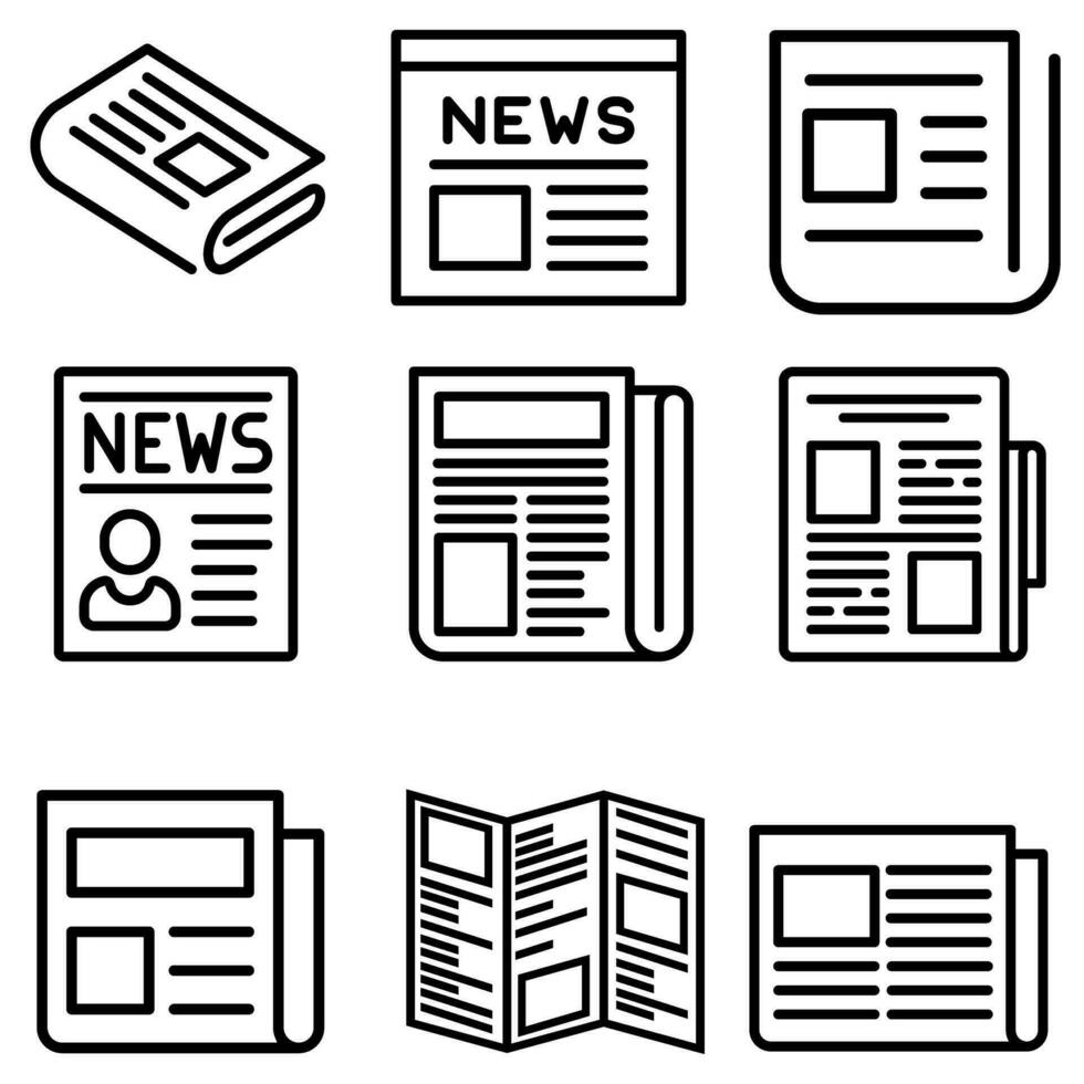 Newspaper icon vector set. news illustration sign collection. press symbol.