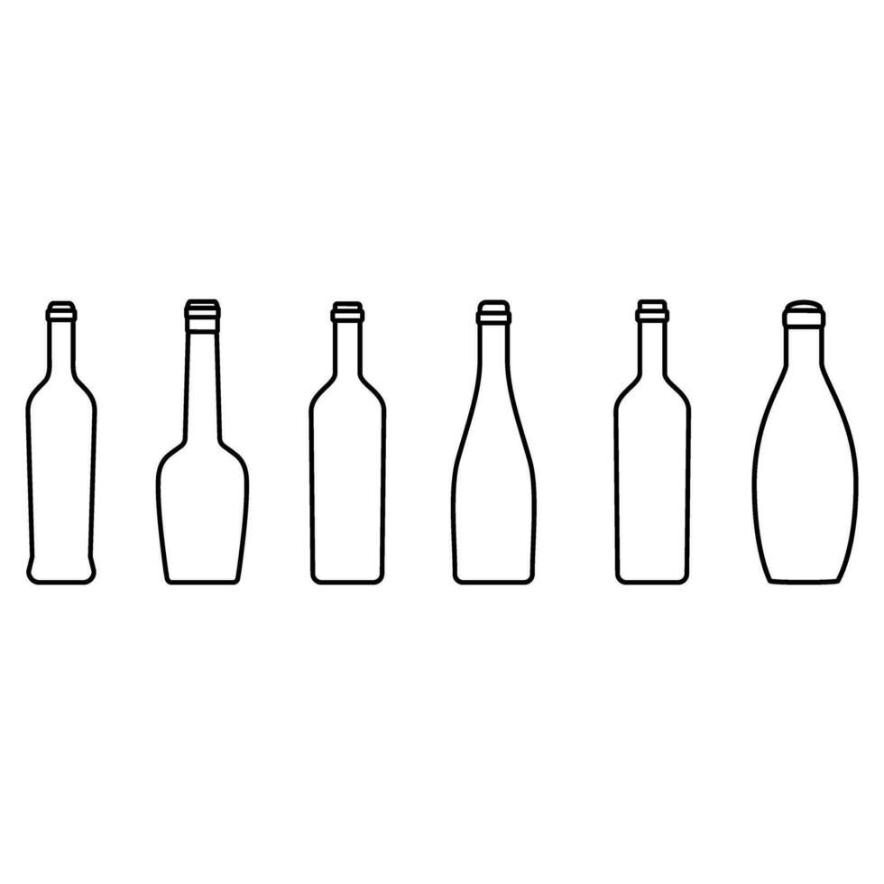 Wine bottle icon vector set. Wine illustration sign collection. bottle symbol or logo.