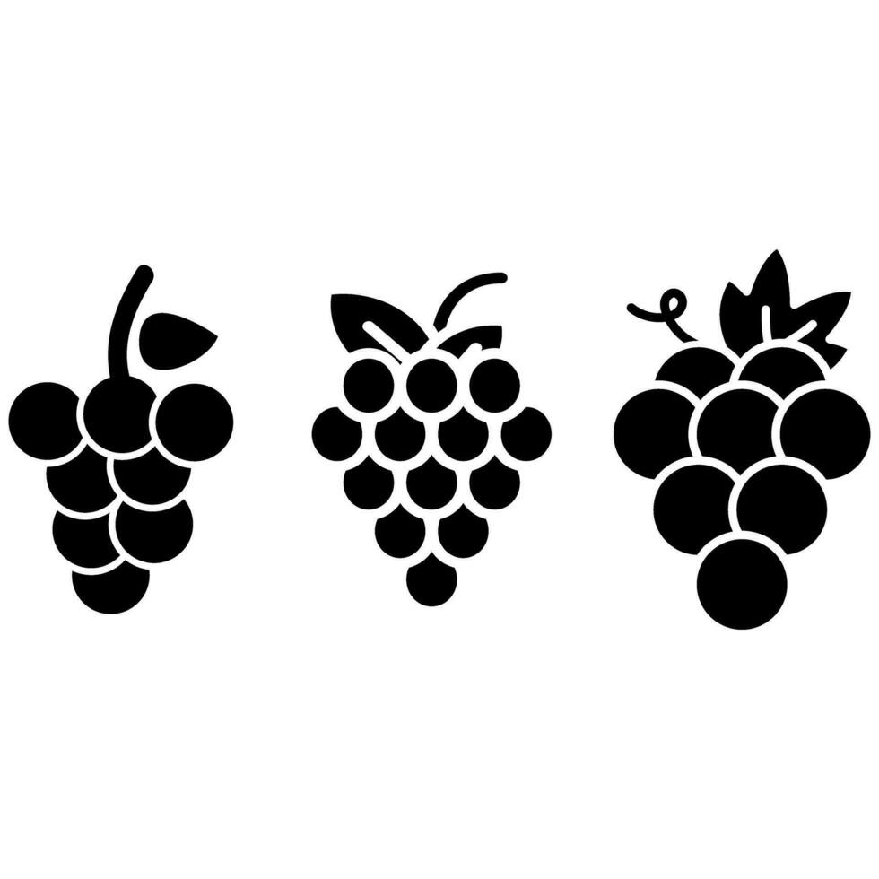 Grape icon vector set. Wine illustration sign collection. Wine making symbol. Vineyard logo.