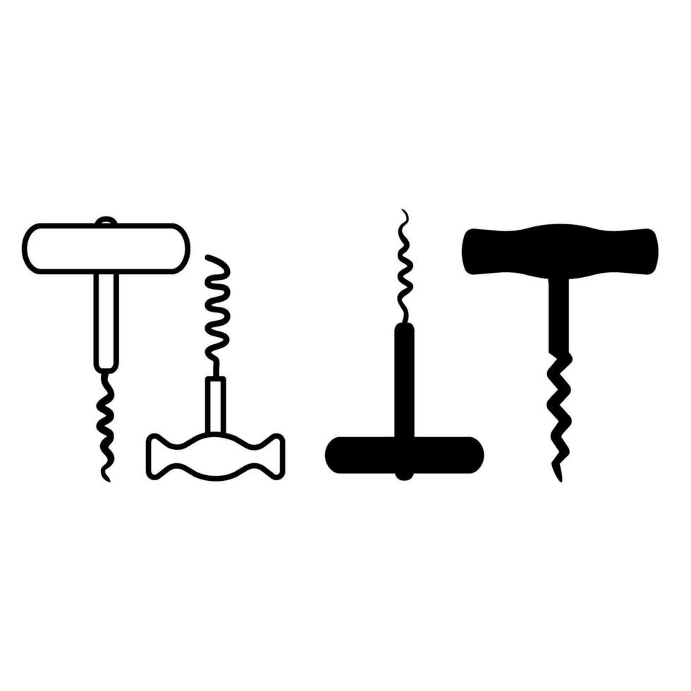 Corkscrew icon vector set. Wine illustration sign collection. Wine shop symbol. Wine house logo.