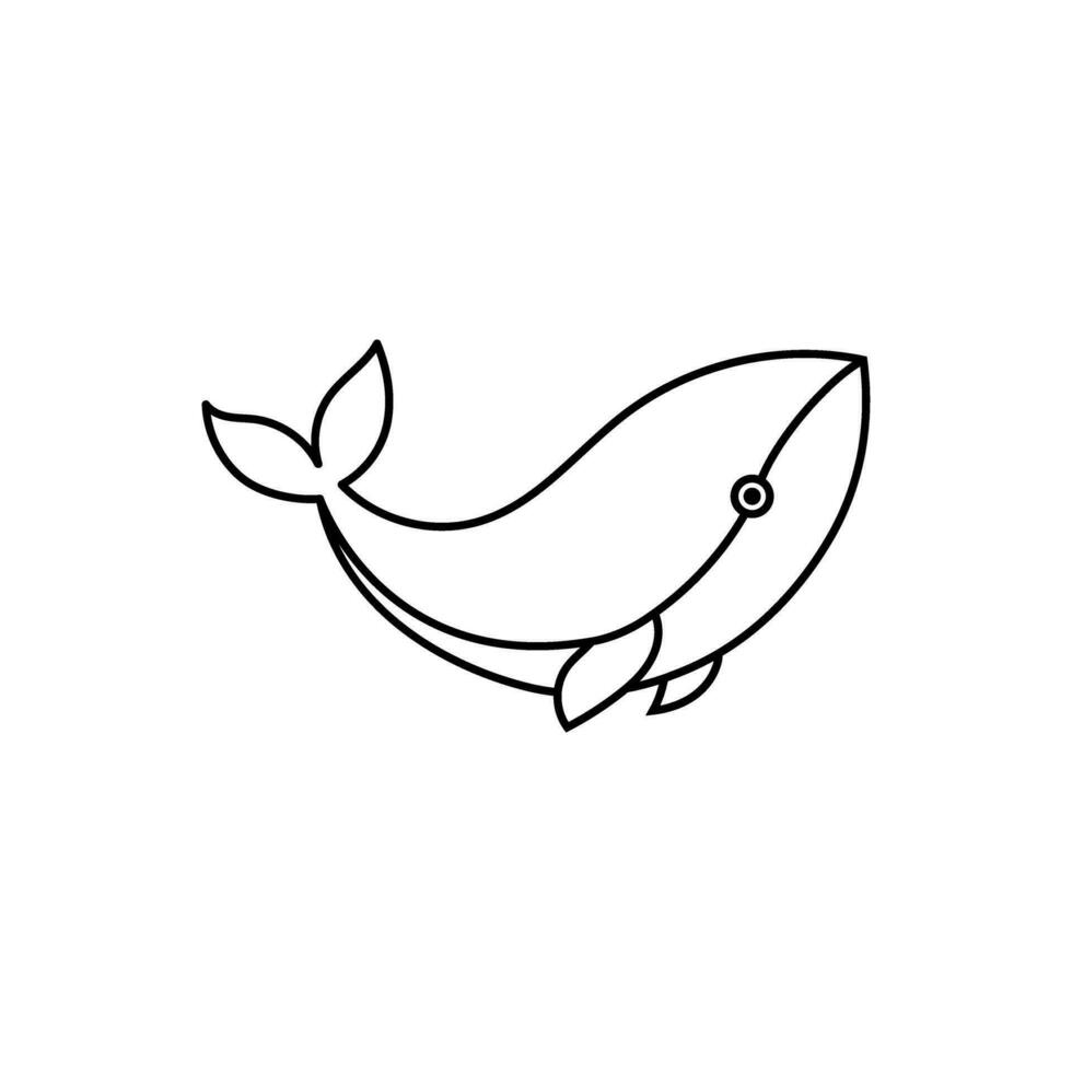 Baby whale icon vector. Whale illustration sign. Sperm whale symbol. Sea life logo. vector