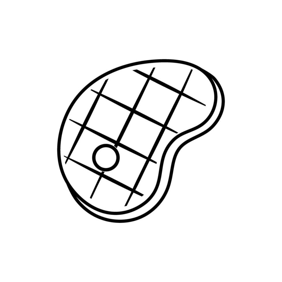 Meat icon vector. Steak illustration sign. BBQ symbol. Food logo. Brazier mark. vector