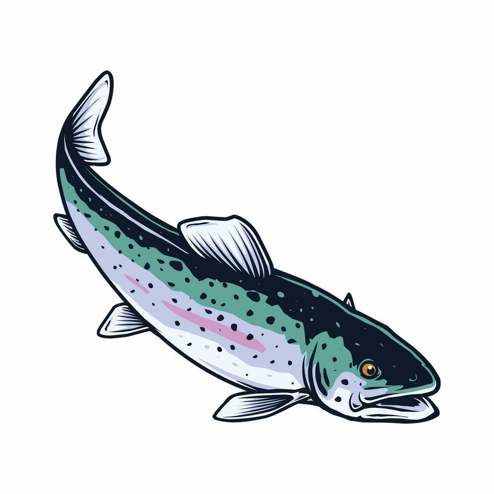 ilustración de un trucha pescado vector