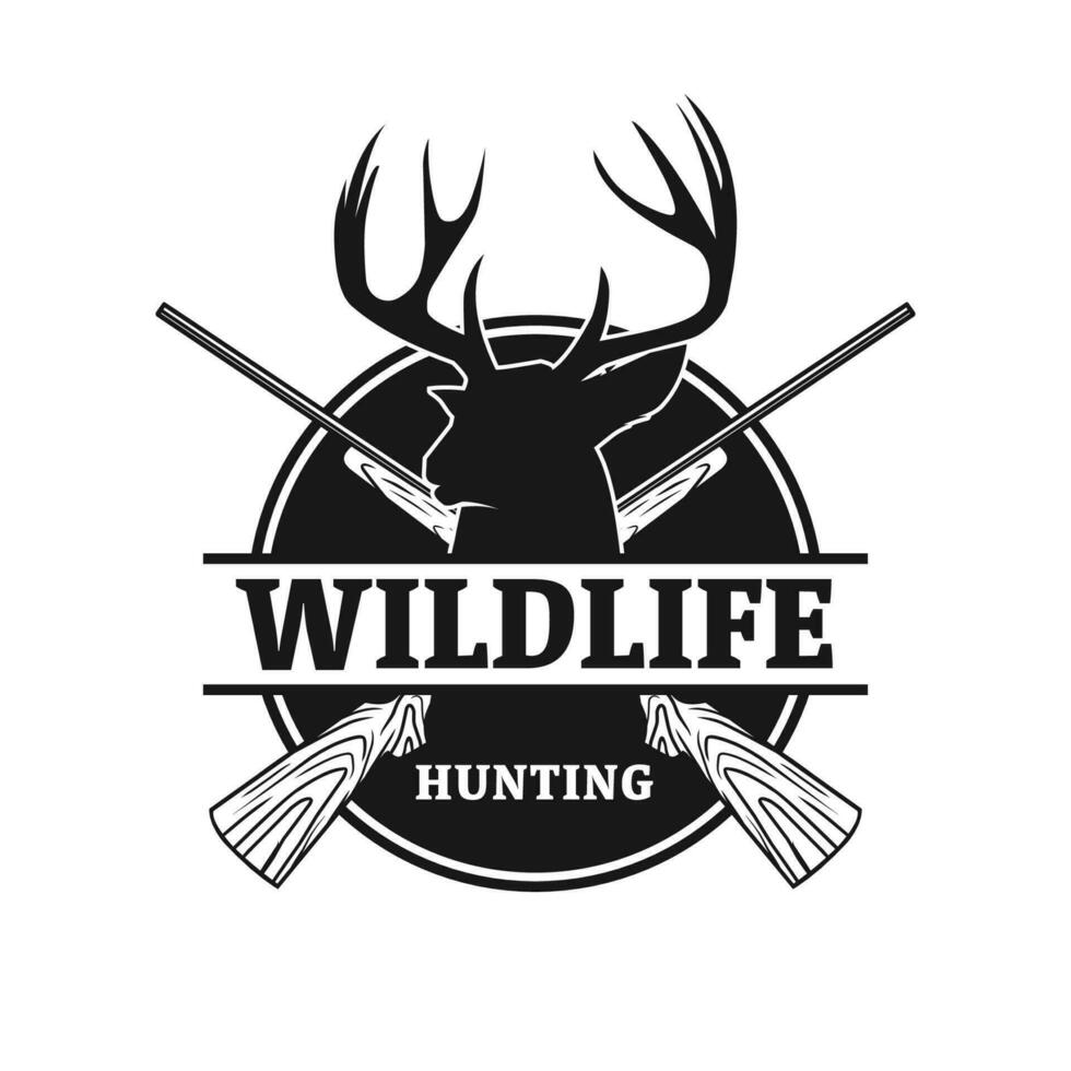 wildlife hunting emblem design vector