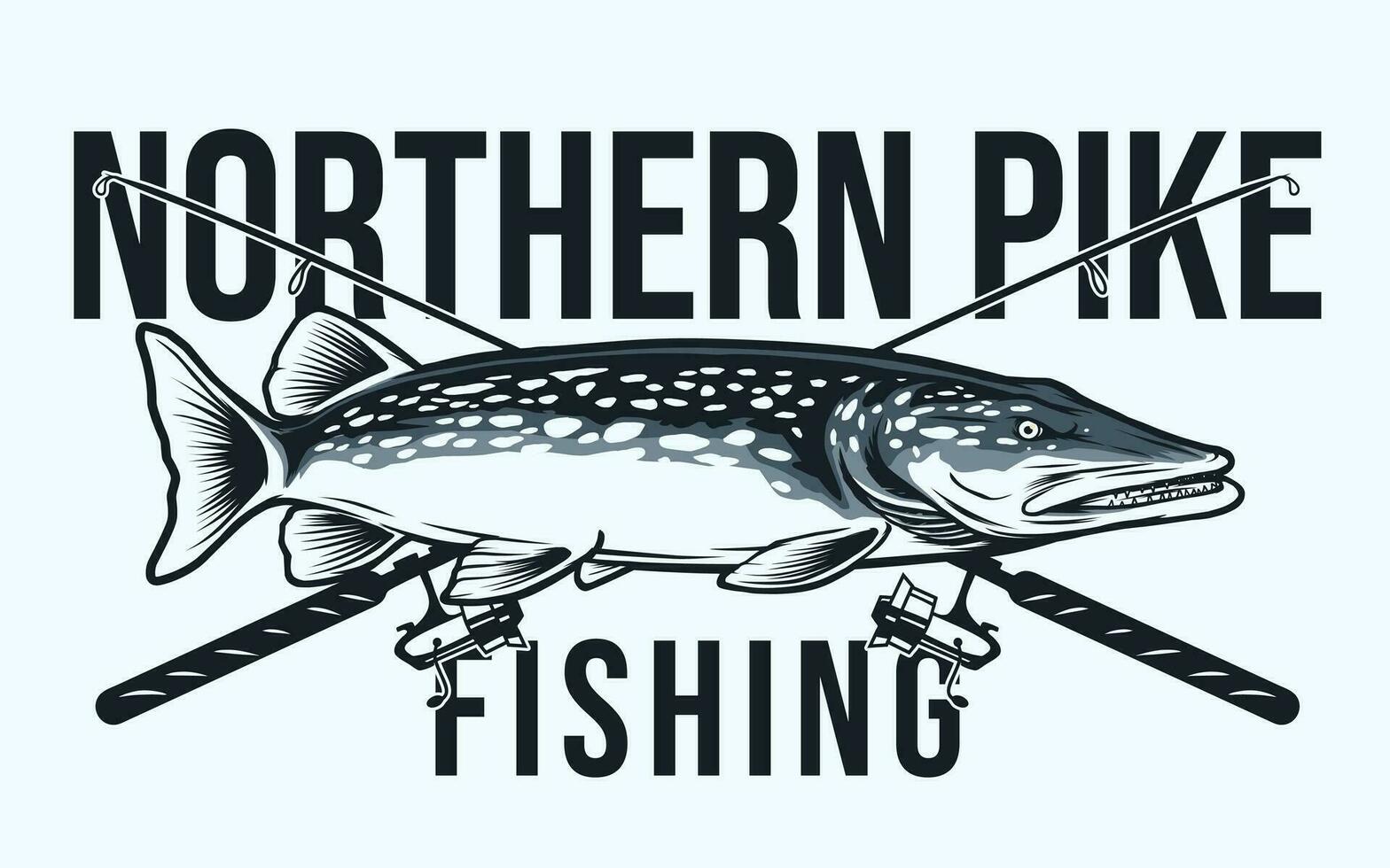 northern pike fishing vector design