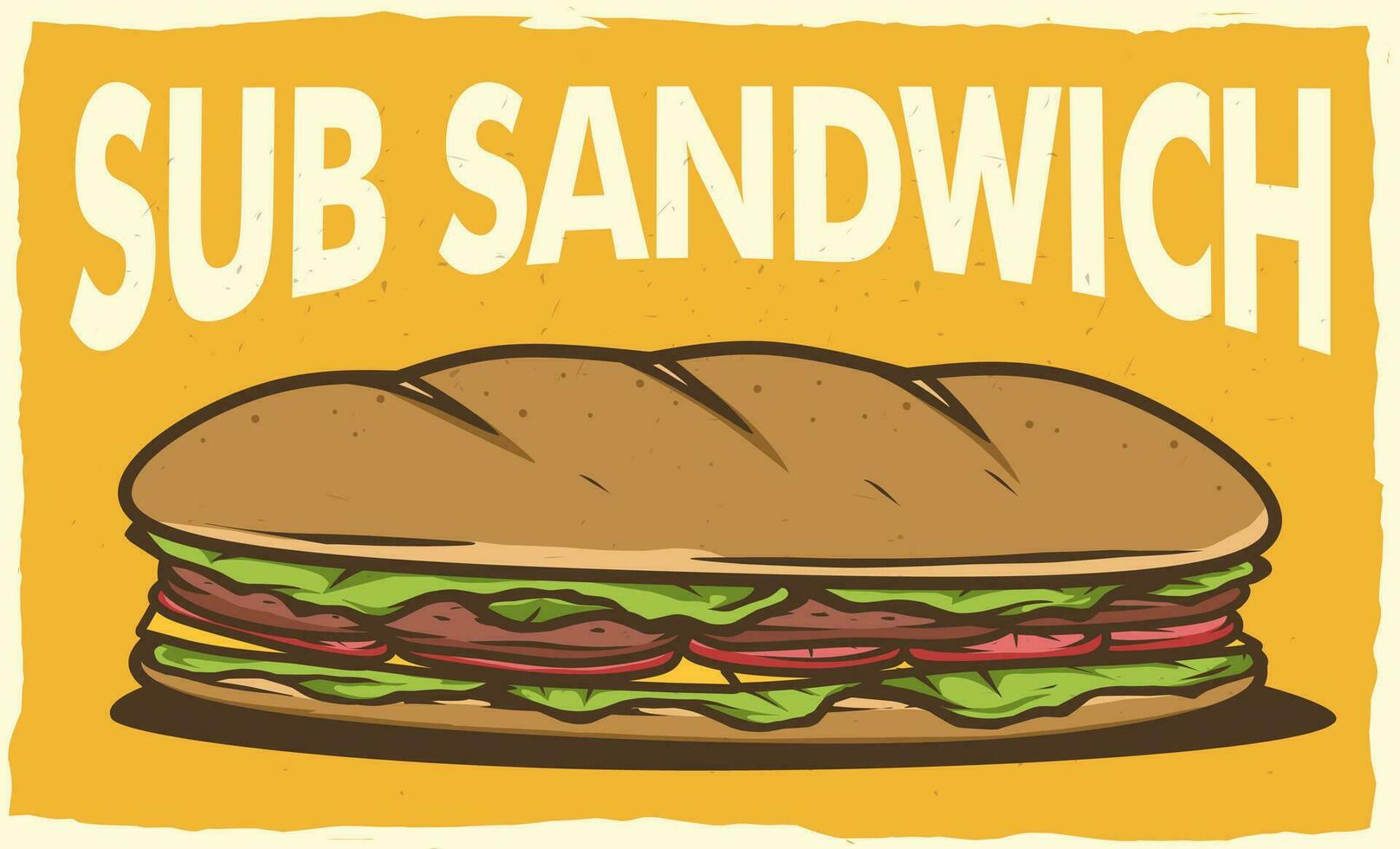 sandwich poster design for print vector