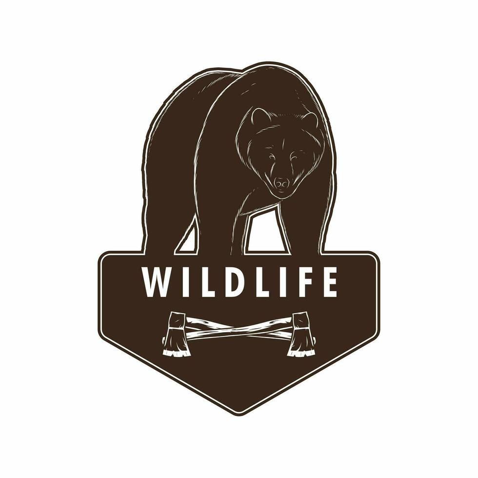 fauna silvestre logo Insignia concepto vector