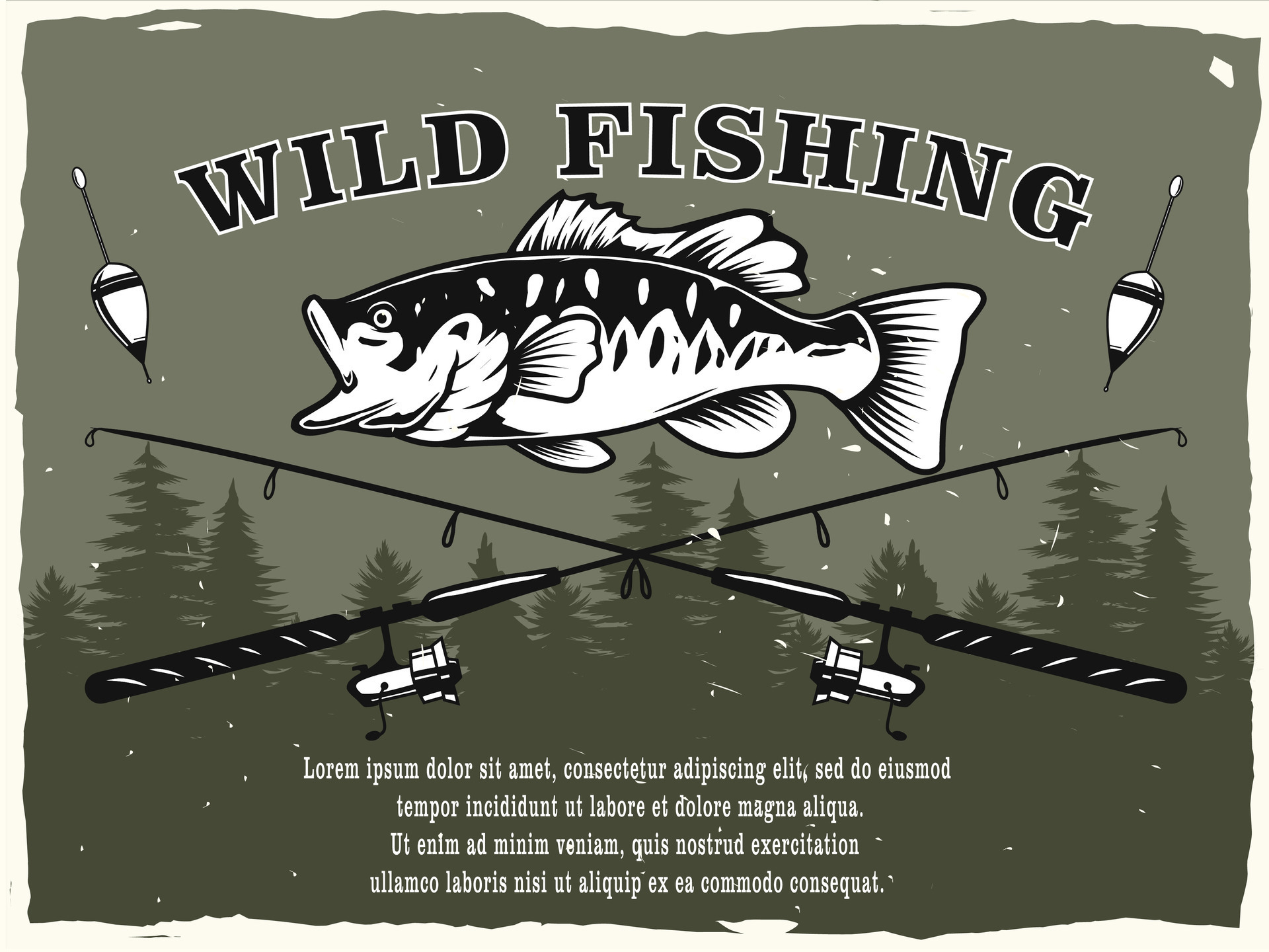 wild largemouth bass fishing poster design 25366684 Vector Art at Vecteezy