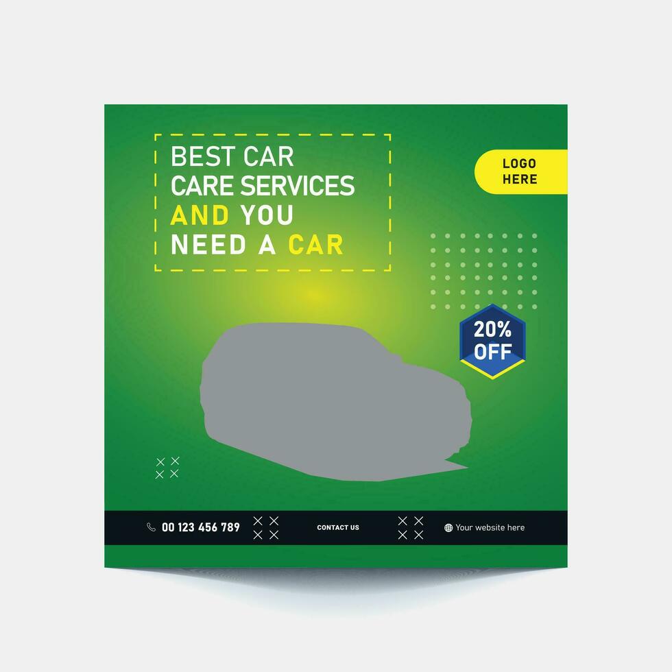 Car Washing Service Social Media Post banner design. Car Washing Social Media Post banner Template set, car wash social media banner design template. Car Washing marketing post banner design. vector