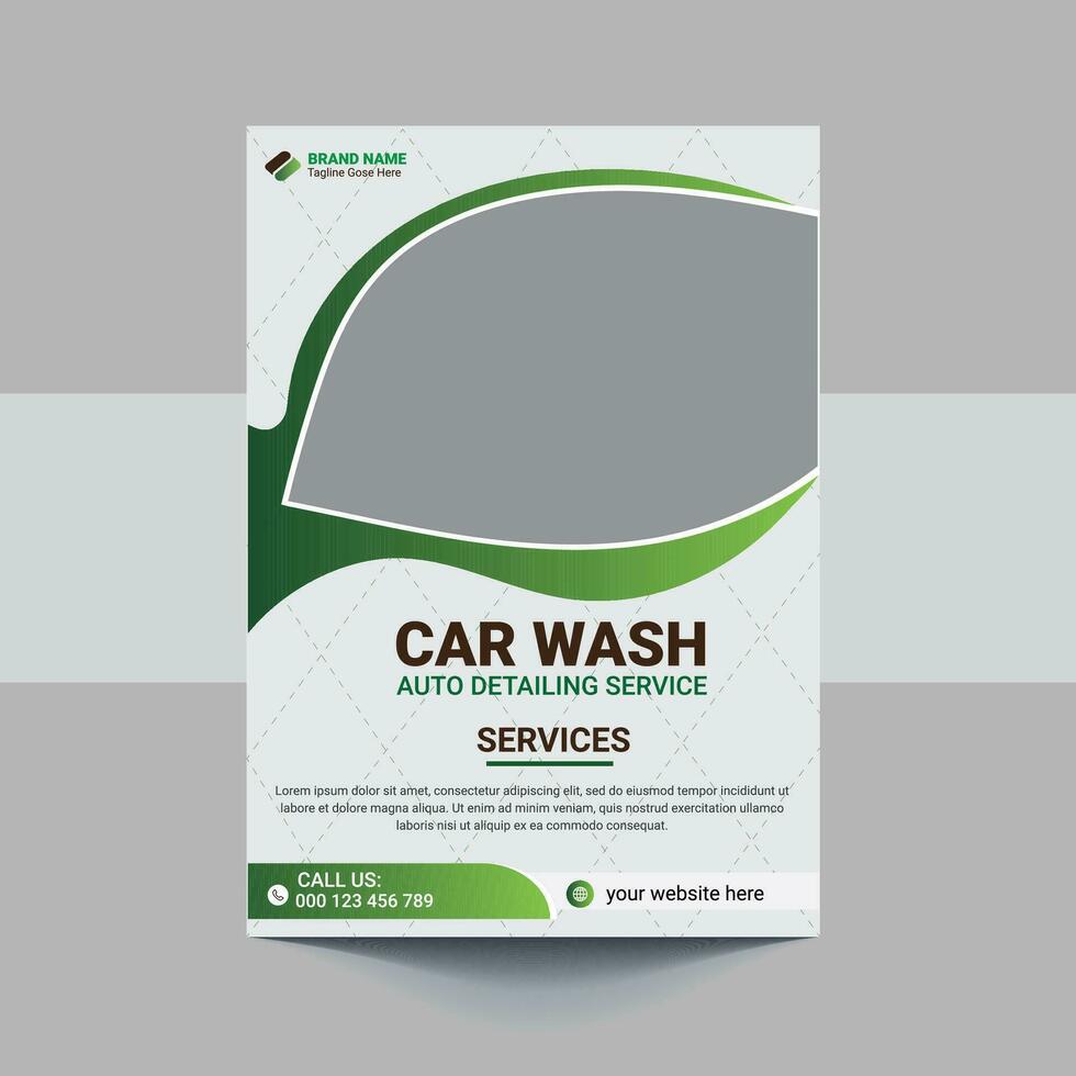 Car Washing Service Flyer, Poster Design Template vector