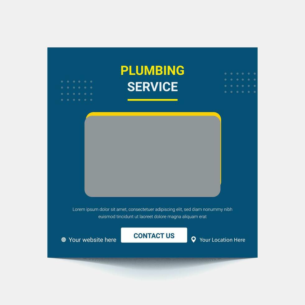 Plumbing service social media post and web banner template vector