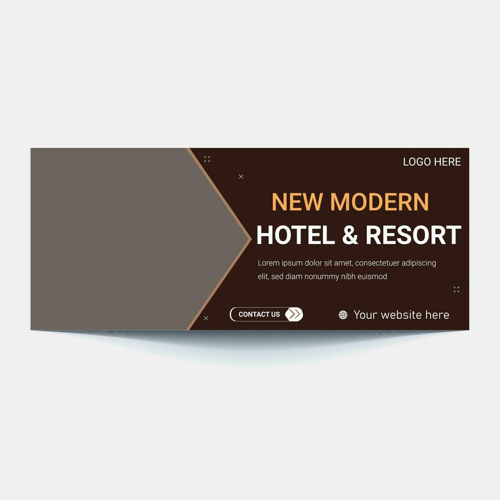 Luxury hotel web banners of standard size with a place for photos. Vertical, horizontal and square template. vector illustration EPS 10