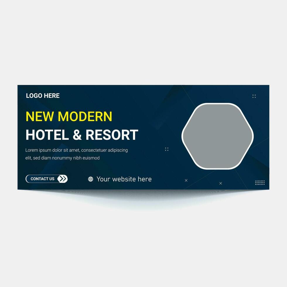 Luxury hotel web banners of standard size with a place for photos. Vertical, horizontal and square template. vector illustration EPS 10