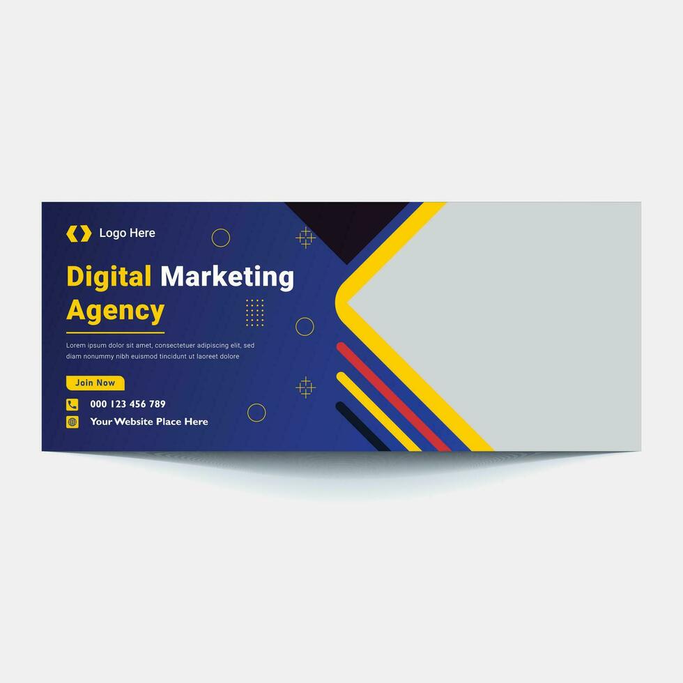 Vector hero banner of digital marketing. Marketing website header with words 'digital marketing'