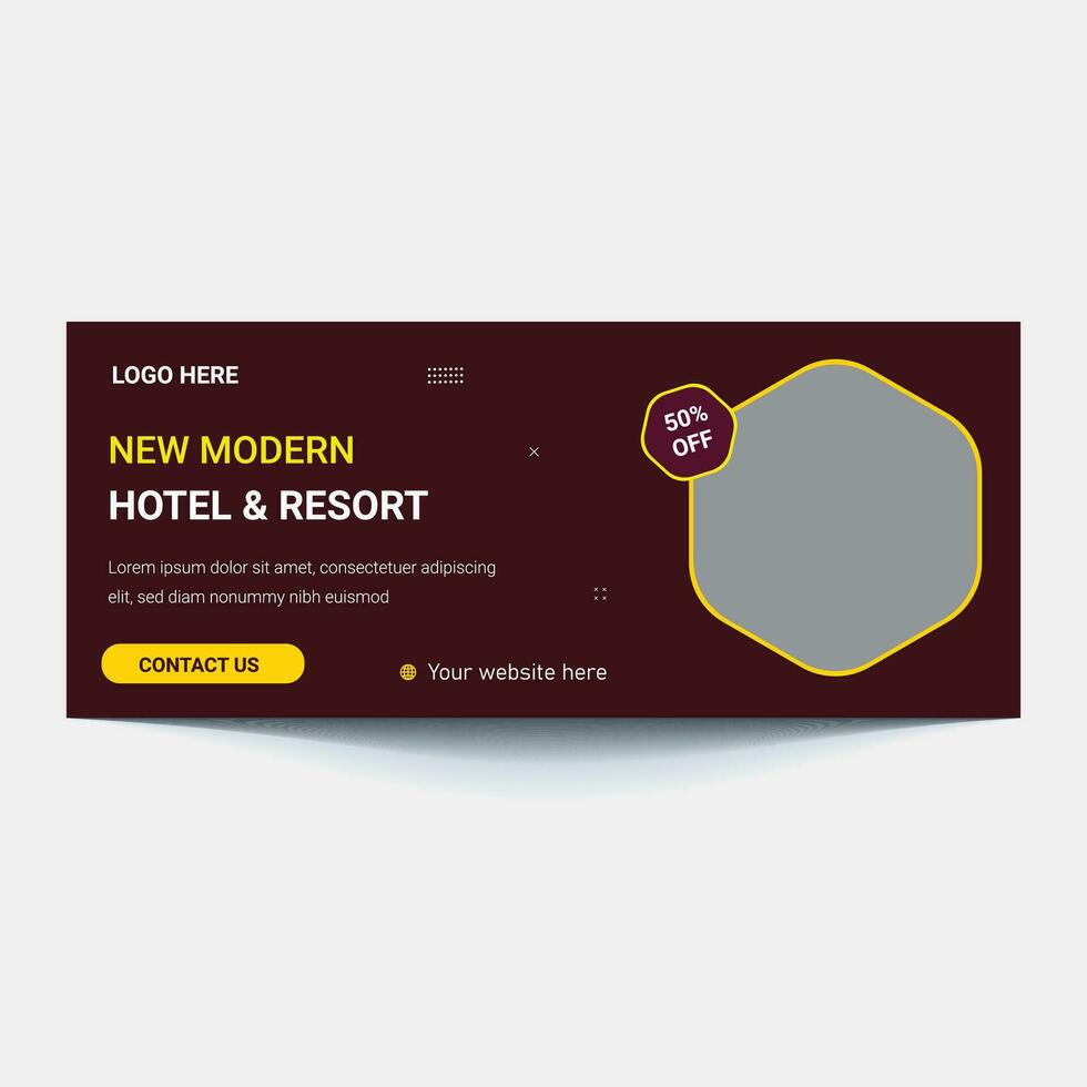 Luxury hotel web banners of standard size with a place for photos. Vertical, horizontal and square template. vector illustration EPS 10