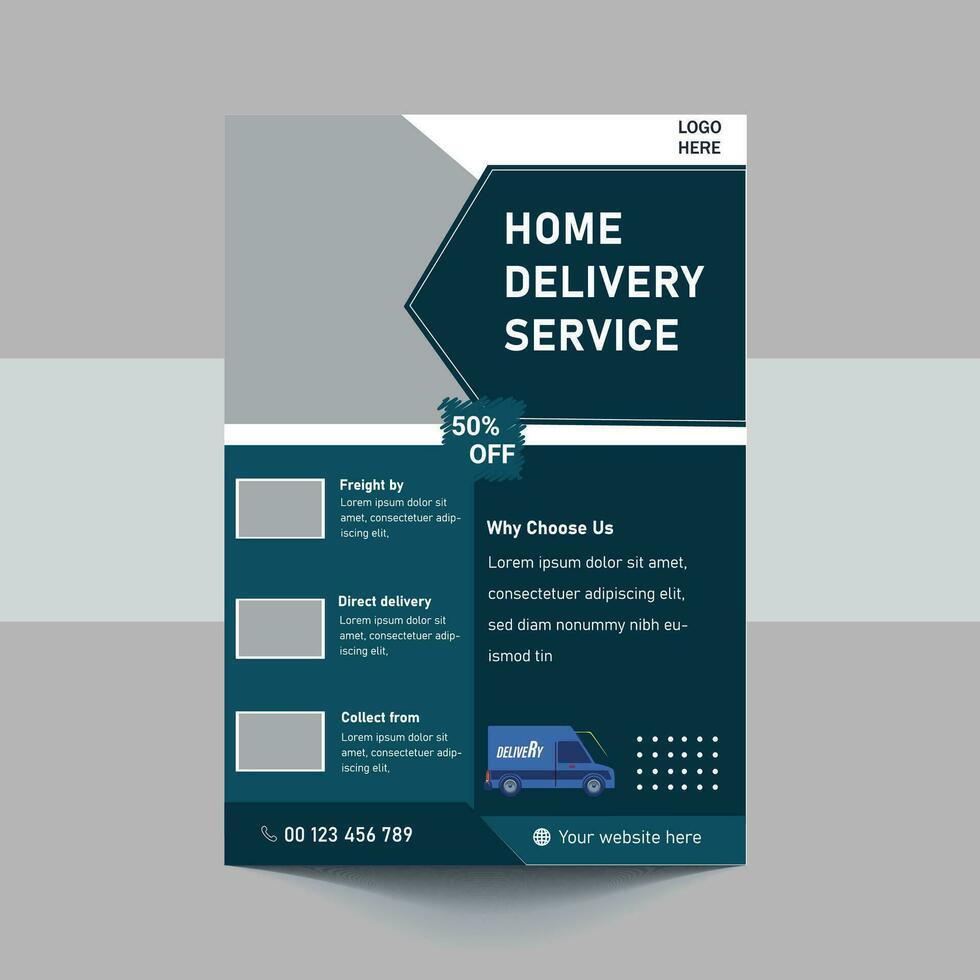 Delivery Service Flyer, Fast Delivery Flyer, We deliver Courier Flyer, Postman Courier Man flyer vector
