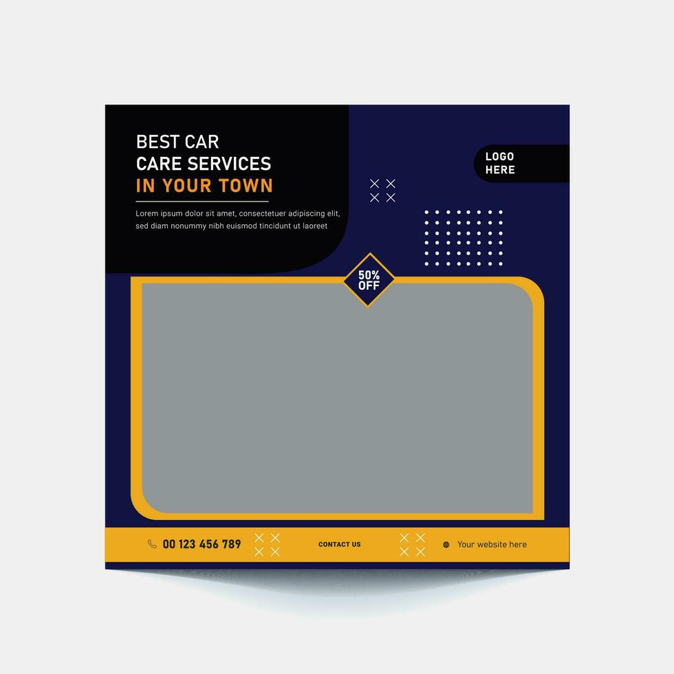 Car Washing Service Social Media Post banner design. Car Washing Social Media Post banner Template set, car wash social media banner design template. Car Washing marketing post banner design. vector