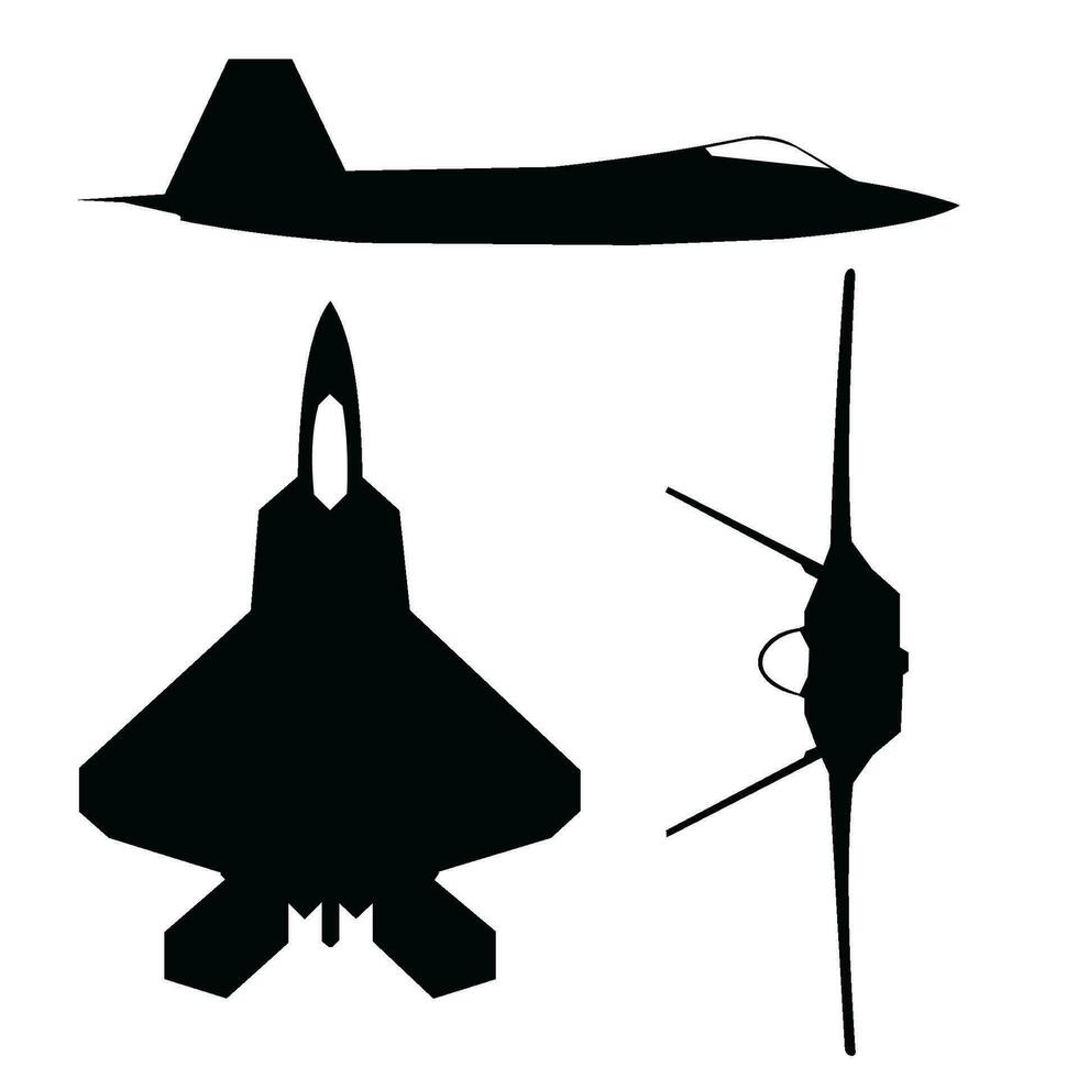 jet fighter icon set vector design