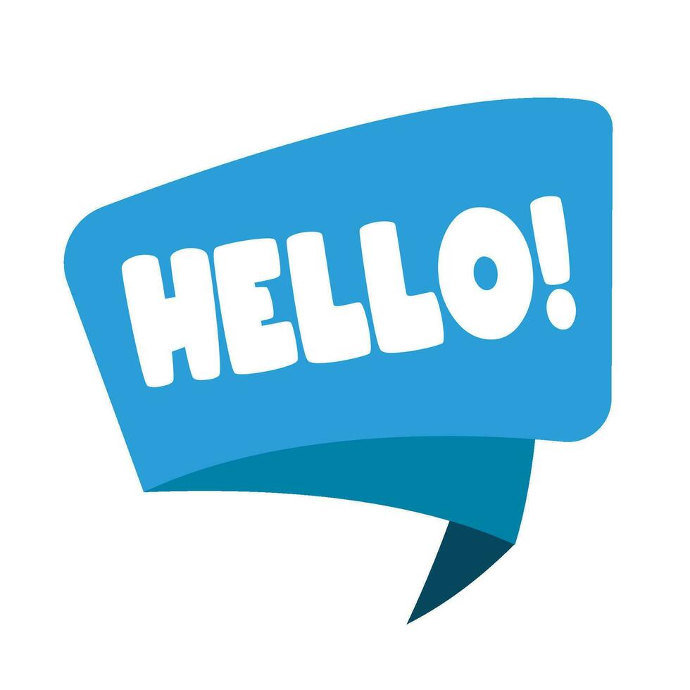 hello text pop up symbol vector design