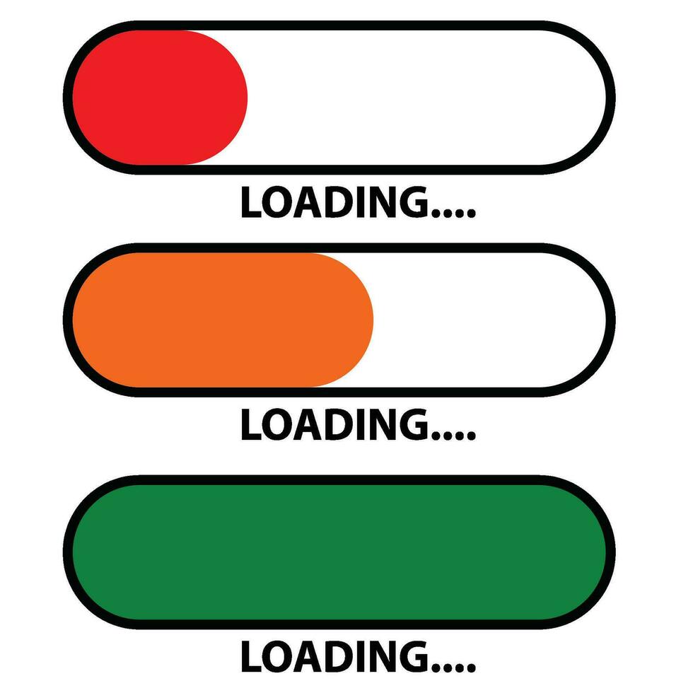 cargando bar rojo, amarillo, verde símbolo vector