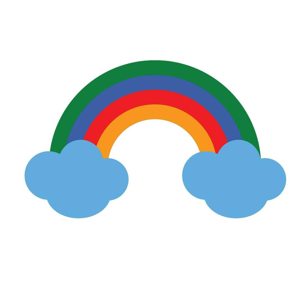 arco iris nubes dibujos animados plano vector diseño