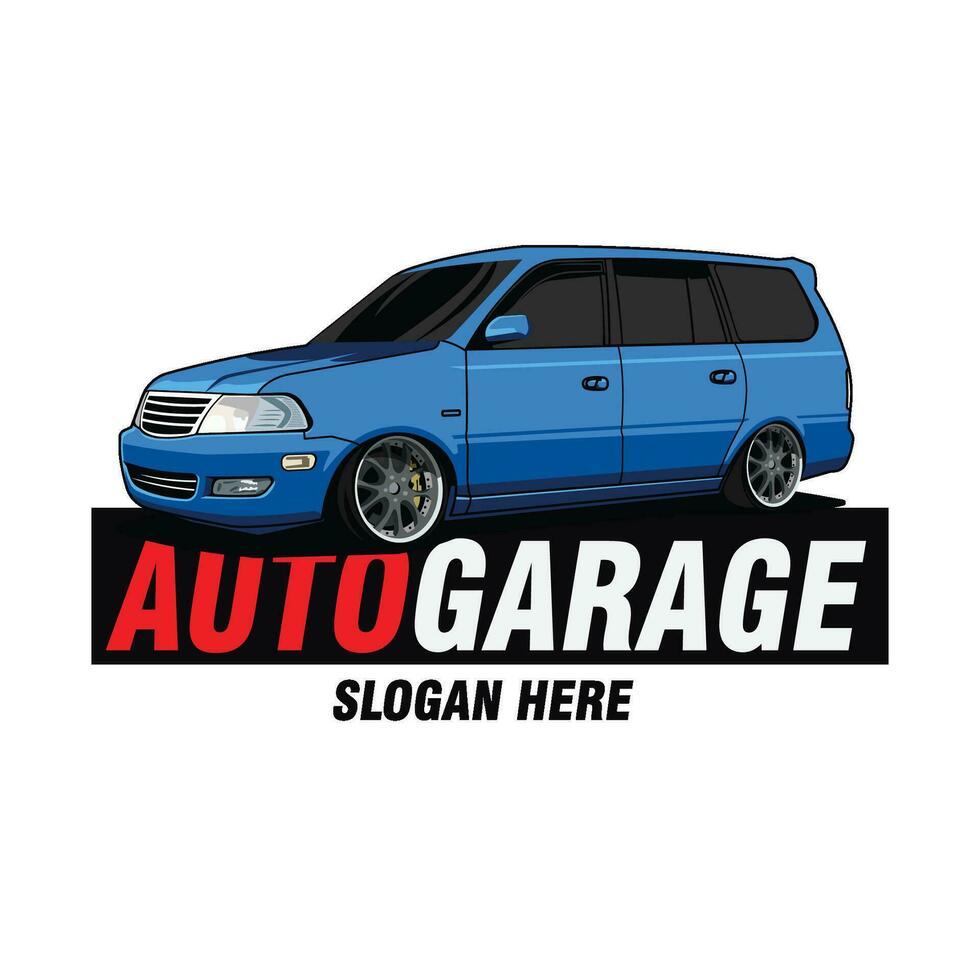 suv auto garaje logo modelo vector