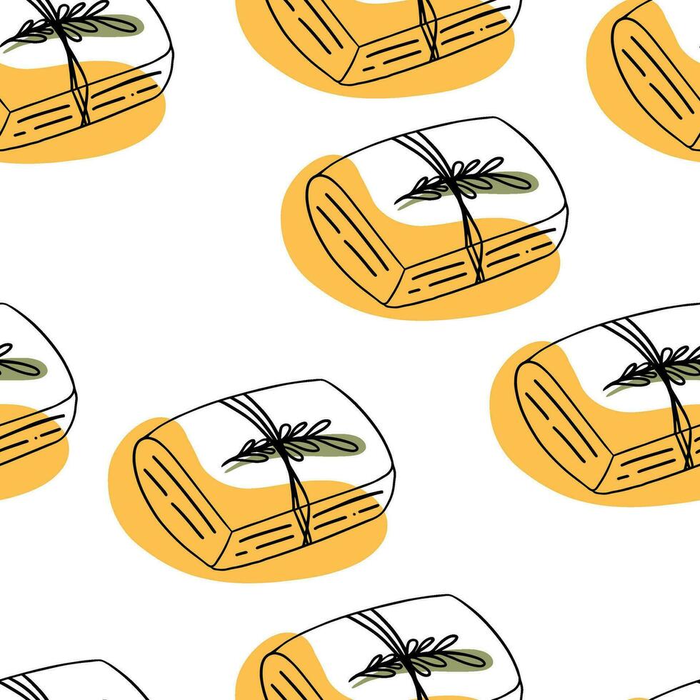 Seamless pattern Doodle book. Autumn cozy reading evening vector
