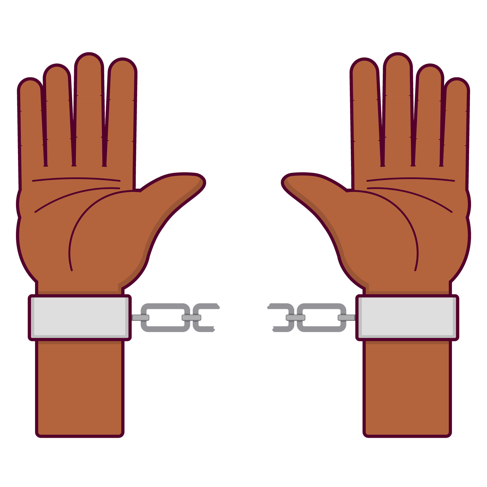 breaking chain on hands and gains freedom cartoon 25367179 Vector Art