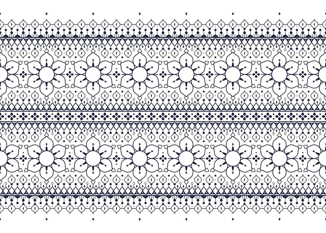 geometric flower and mandala ethnic fabric pattern for cloth carpet wallpaper background wrapping etc. vector