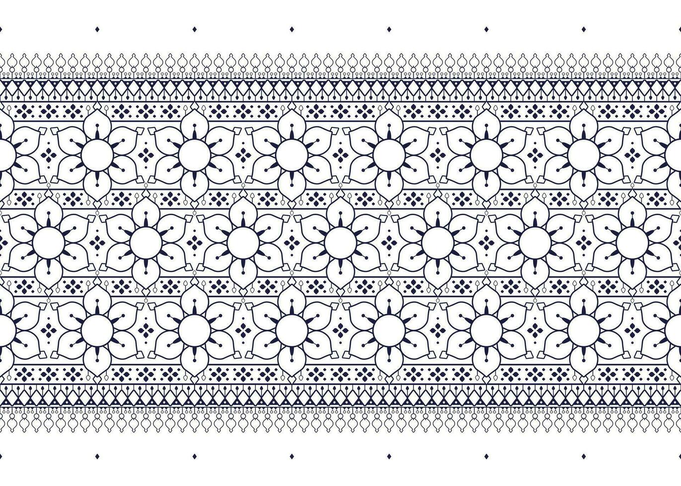 geometric flower and mandala ethnic fabric pattern for cloth carpet wallpaper background wrapping etc. vector